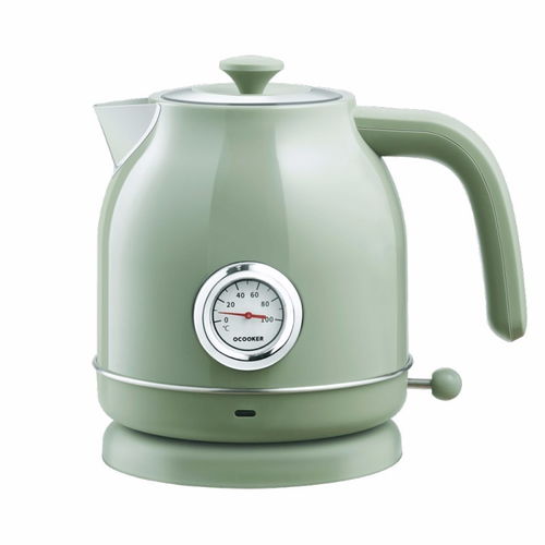 原價 259 現價 199 小米有品 圈廚 復古電熱水壺 食品可接觸材質 1.7l大容量 一次燒水全家飲用 耐污易潔內膽 復古綠 帶溫度表